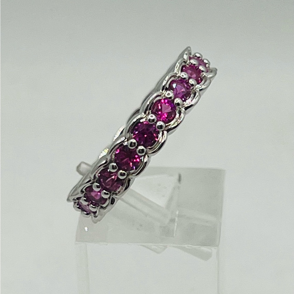RETRO RING BOMB PARTY RING HOT PINK TOPAZ BAND RBP2560 SIZE 10